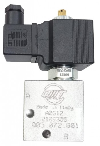 Conjunto Electroválvula 2/2. Colector, Válvula, Bobina y Conector